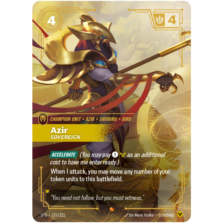Azir Sovereign - Riftbound Spiritforged #177