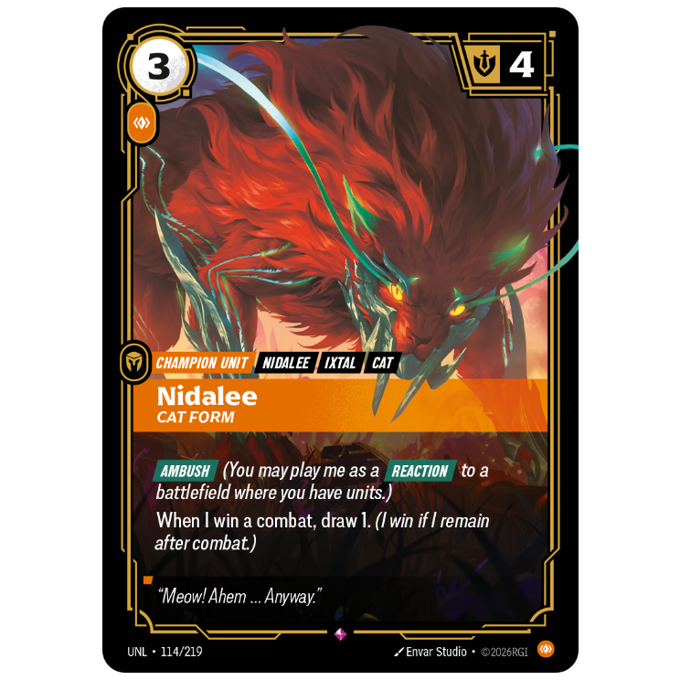 Riftbound TCG - Nidalee, Cat Form | Unleashed 114/219
