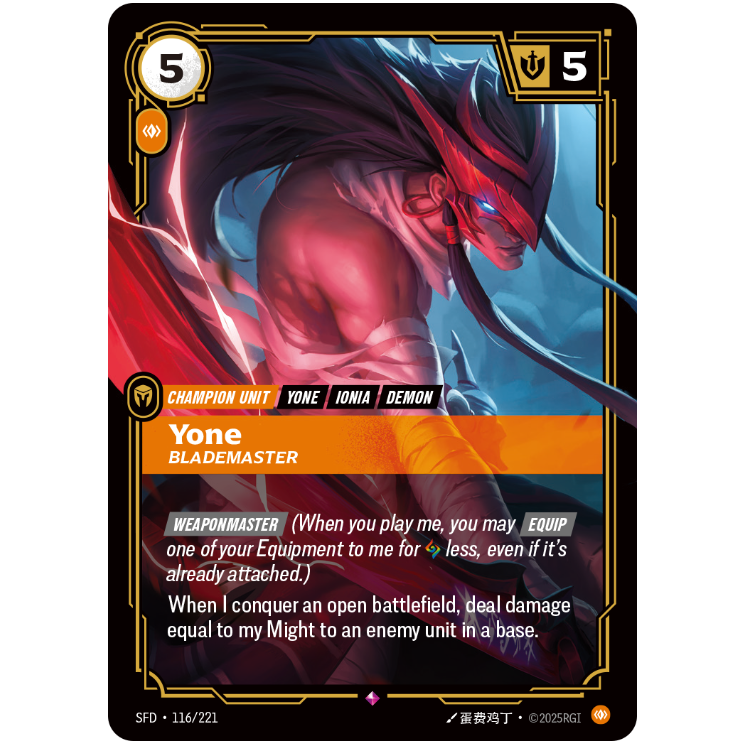 Yone Blademaster - Riftbound Spiritforged #116