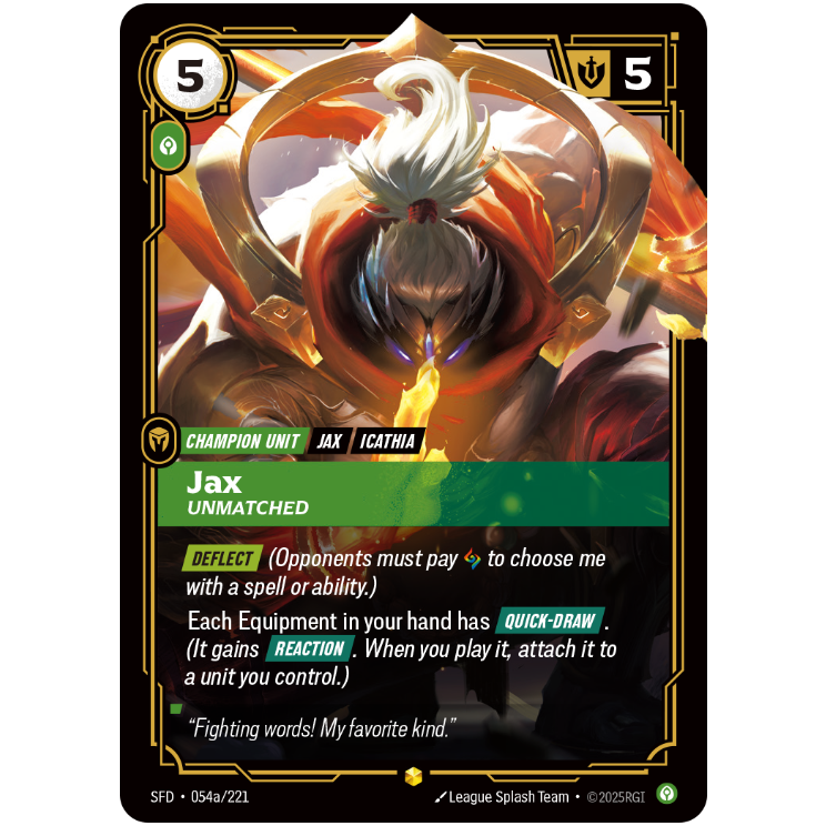 Jax Unmatched - Riftbound Spiritforged #54a