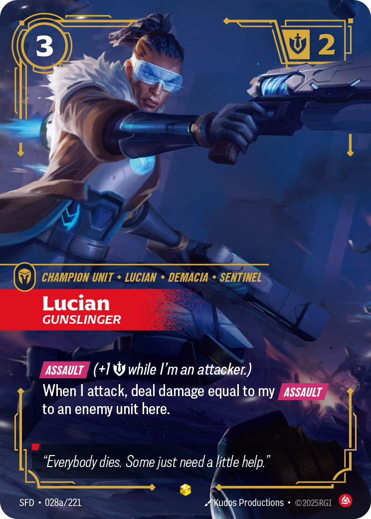 Lucian Gunslinger - Riftbound Spiritforged #28a