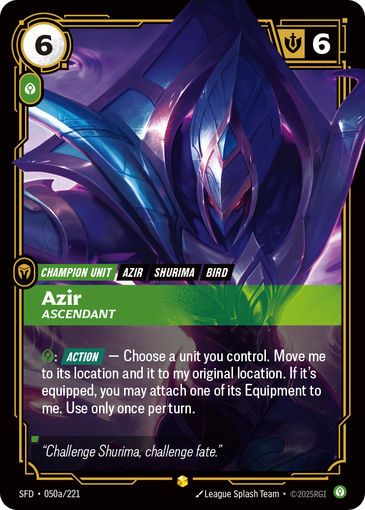 Azir Ascendant - Riftbound Spiritforged #50a