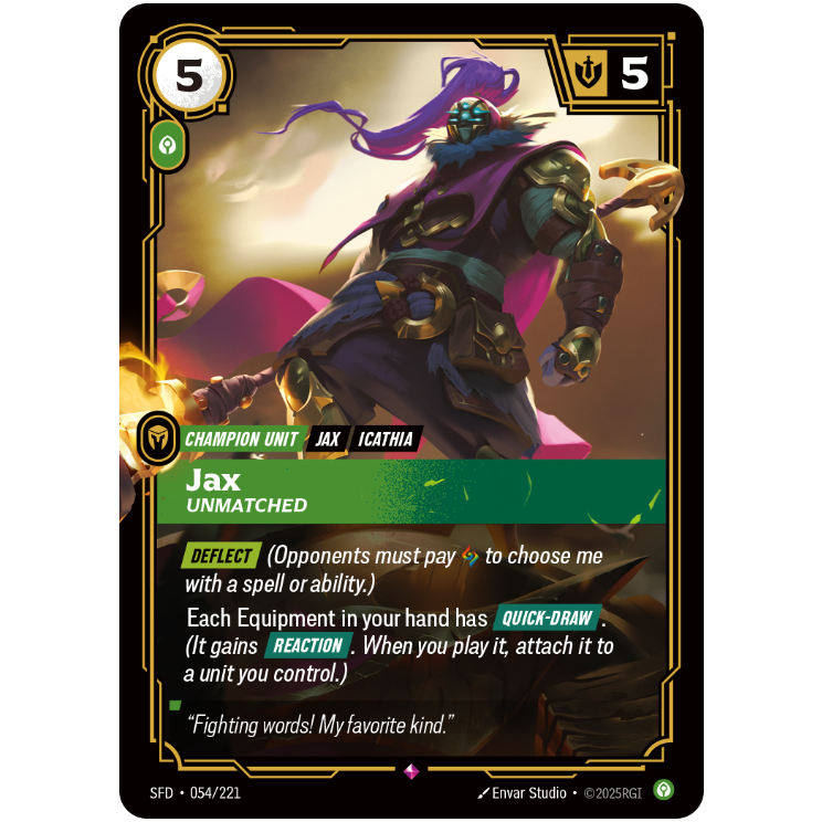 Jax Unmatched - Riftbound Spiritforged #54