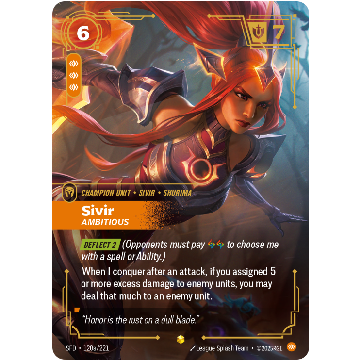 Sivir Ambitious - Riftbound Spiritforged #120a