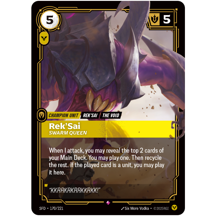 Rek Sai Swarm Queen - Riftbound Spiritforged #170