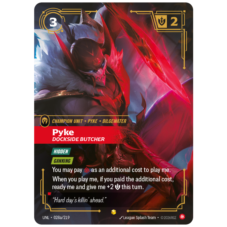 Riftbound TCG - Pyke, Dockside Butcher | Unleashed 028a/219