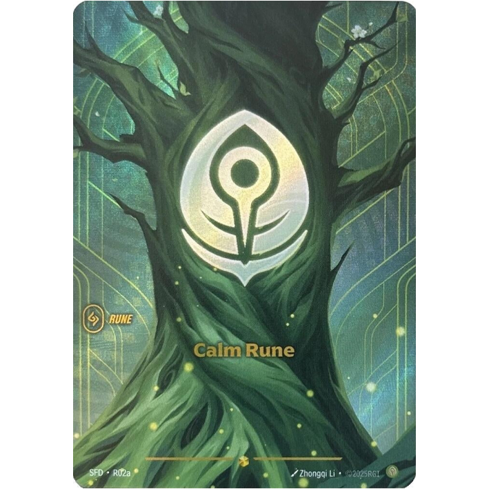 Riftbound: Spiritforged — Calm Rune (Alternate Art) R02a Foil Showcase