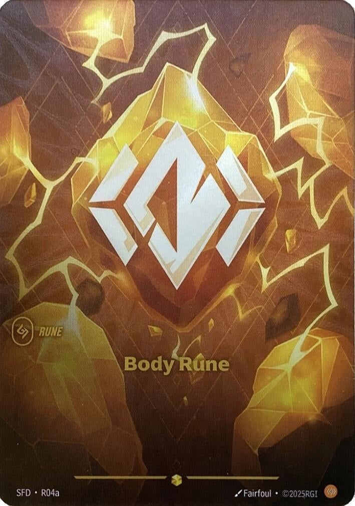 Riftbound Spiritforged Body Rune Alternate Art R04a Foil Showcase card