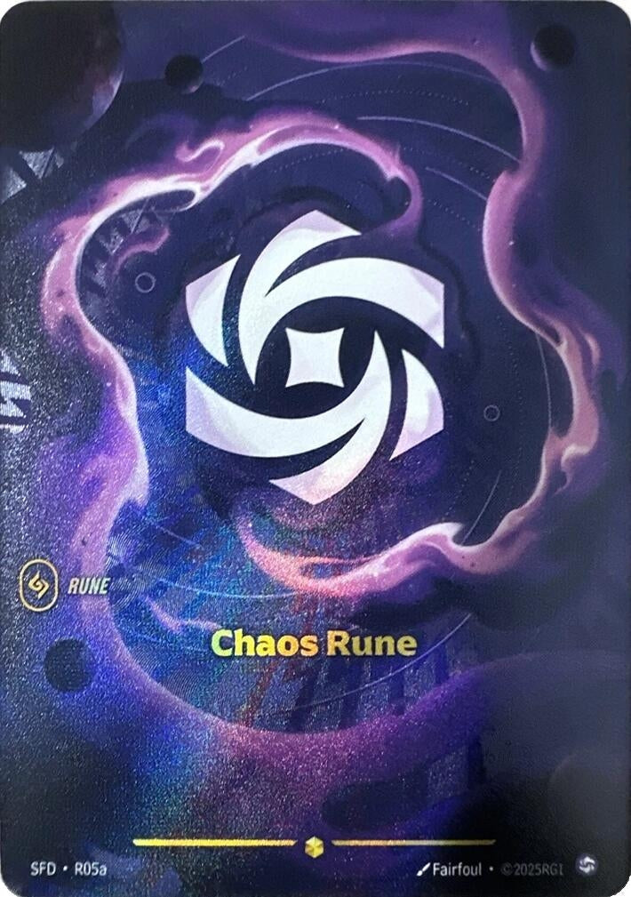 Riftbound Spiritforged Chaos Rune Alternate Art R05a Foil Showcase card