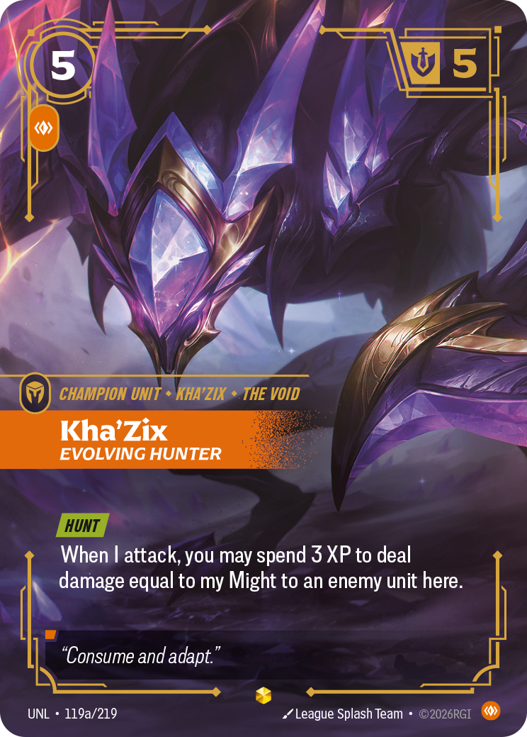 Riftbound TCG - Kha'Zix, Evolving Hunter | Unleashed 119a/219