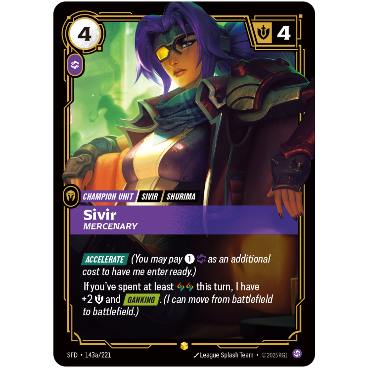 Sivir Mercenary - Riftbound Spiritforged #143a