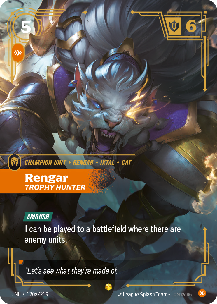 Riftbound TCG - Rengar, Trophy Hunter | Unleashed 120a/219