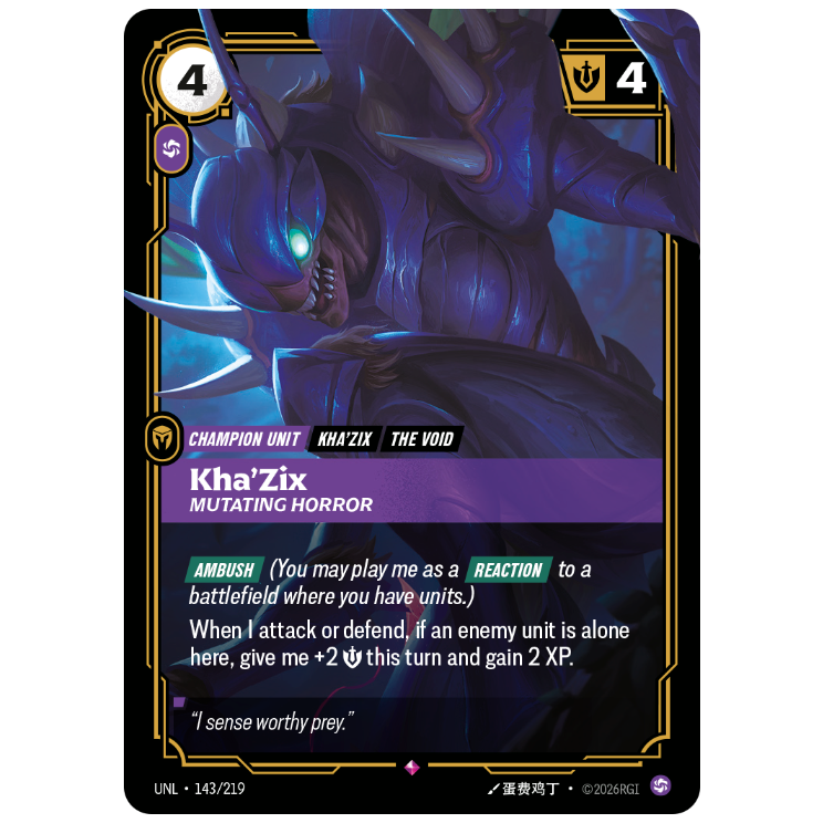 Riftbound TCG - Khazix, Mutating Horror | Unleashed 143/219