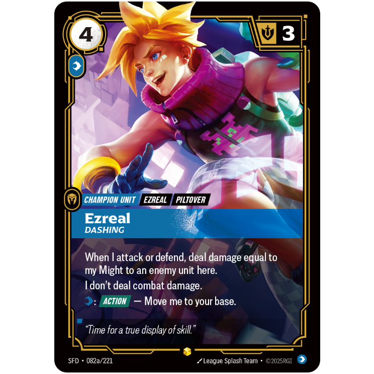 Ezreal Dashing - Riftbound Spiritforged #82a