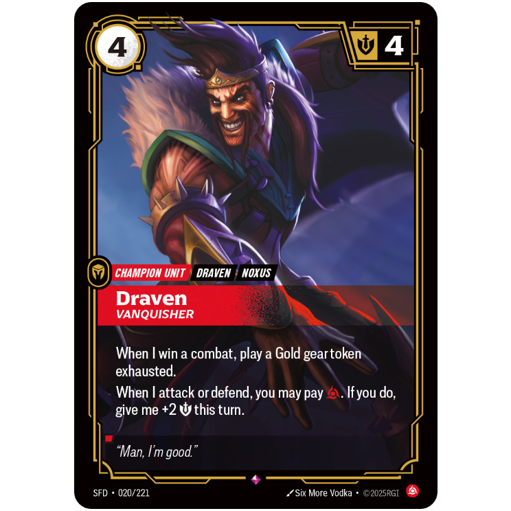 Draven Vanquisher - Riftbound Spiritforged #20