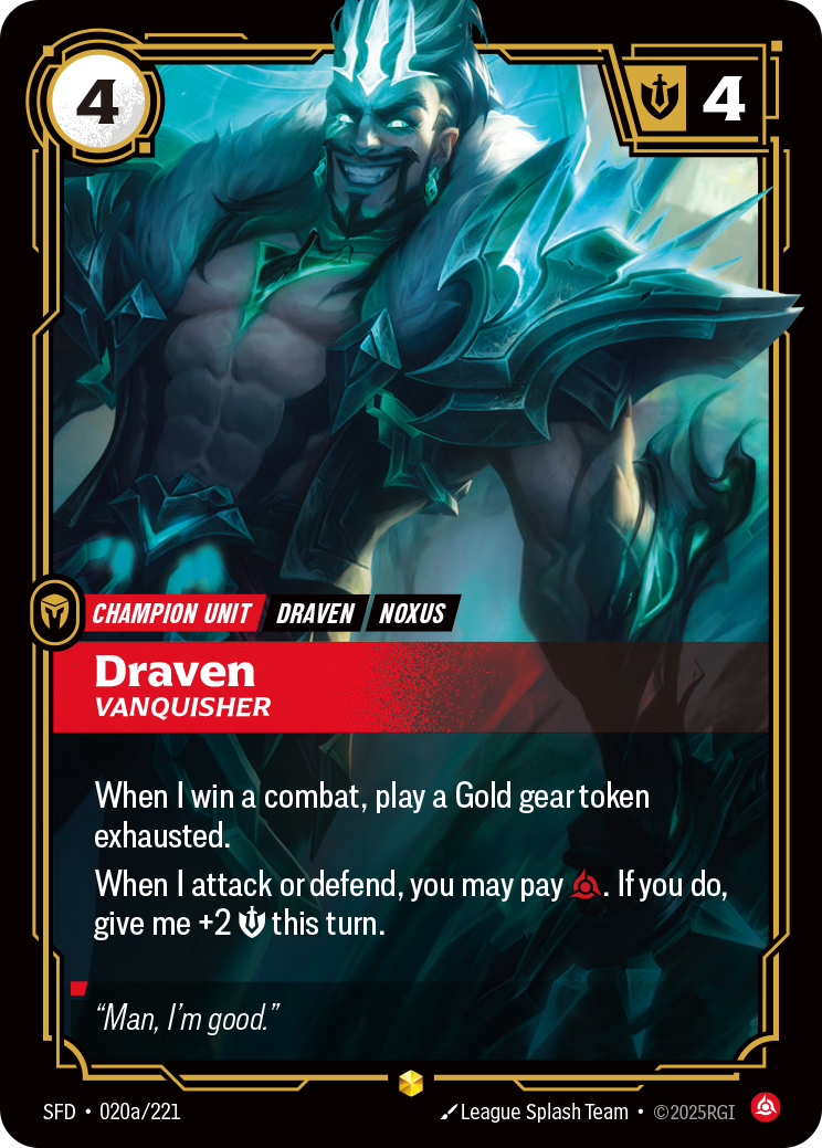 Draven Vanquisher - Riftbound Spiritforged #20a