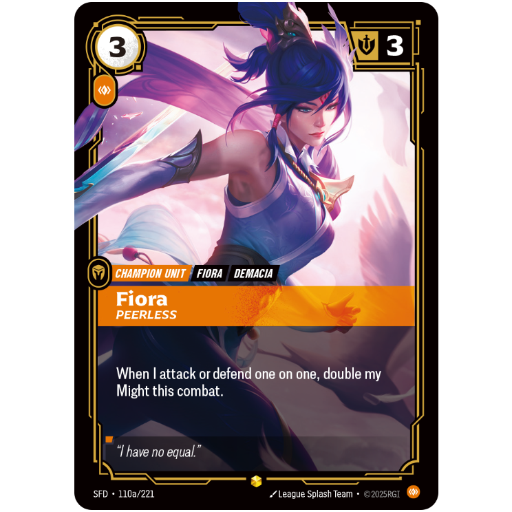 Fiora Peerless - Riftbound Spiritforged #110a