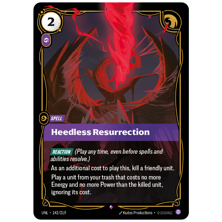 Riftbound TCG - Heedless Resurrection | Unleashed 142/219