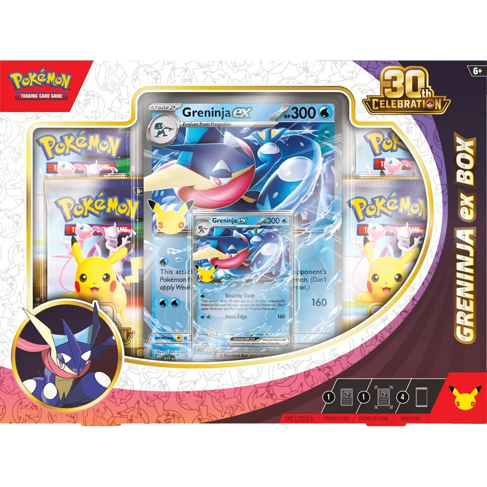 Pokémon TCG: 30th Celebration – Pokémon ex Box (Sylveon or Greninja)