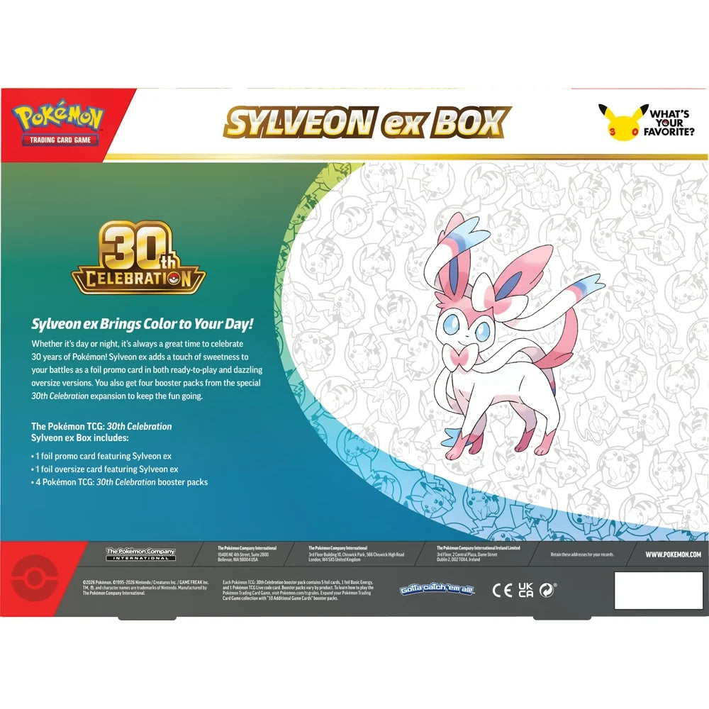 Pokémon TCG: 30th Celebration – Pokémon ex Box (Sylveon or Greninja)