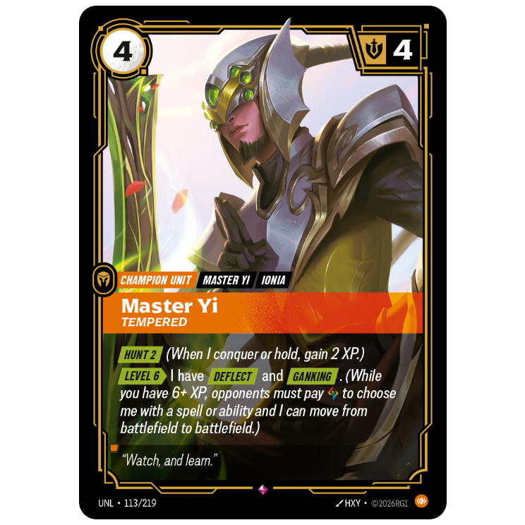 Riftbound TCG - Master Yi, Tempered | Unleashed 113/219