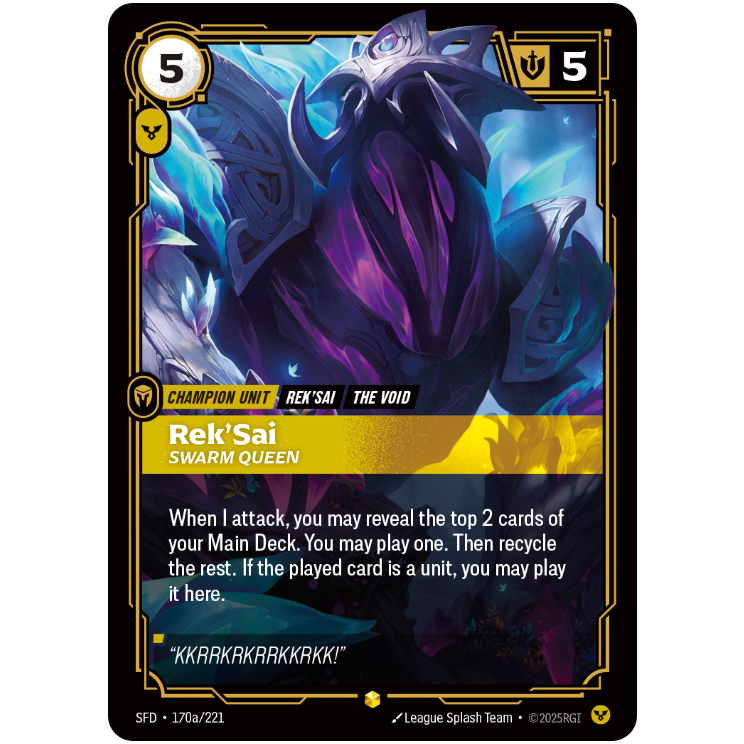 Rek Sai Swarm Queen - Riftbound Spiritforged #170a