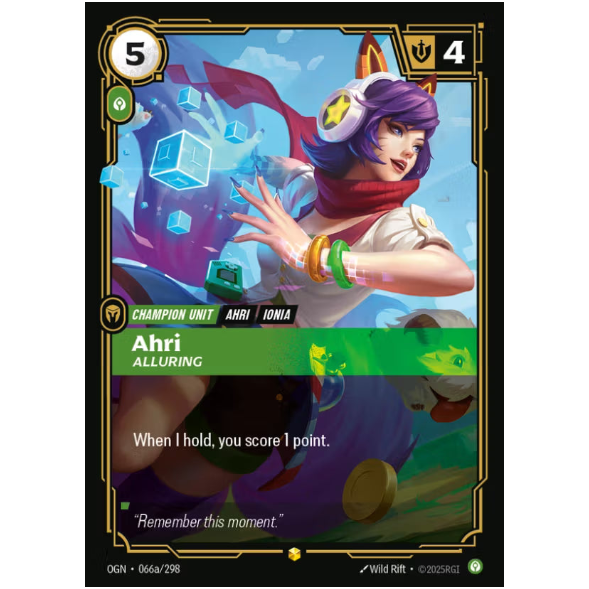 Riftbound TCG – Ahri Alluring (Foil, Alternate Art) | Origins 066a/298