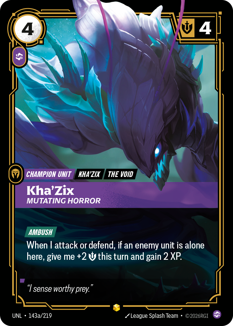 Riftbound TCG - Khazix, Mutating Horror | Unleashed 143a/219