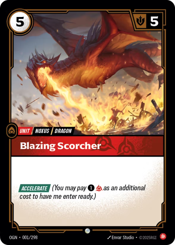 Riftbound TCG – Blazing Scorcher (Foil, Common) | Origins 001/298