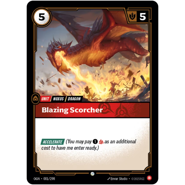 Riftbound TCG – Blazing Scorcher (Foil, Common) | Origins 001/298