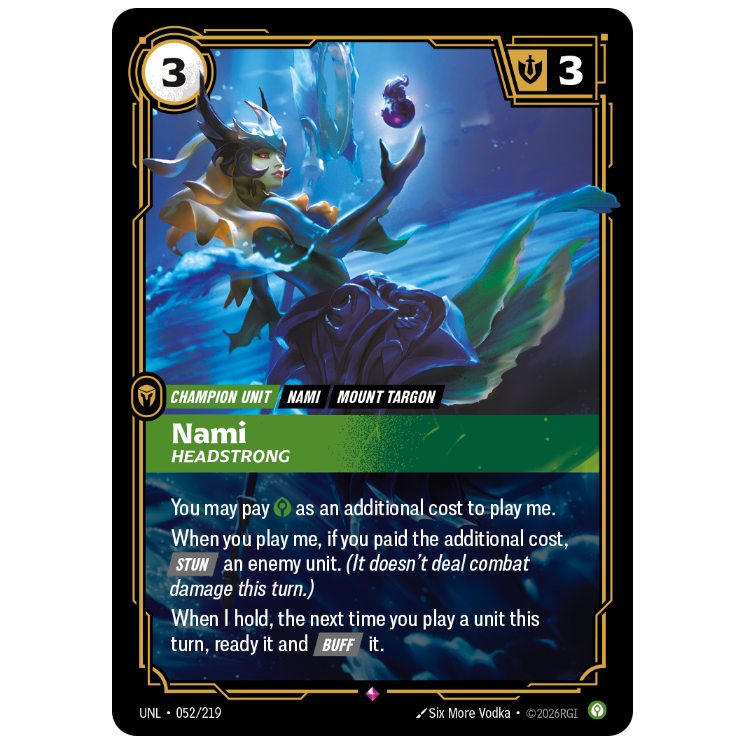 Riftbound TCG - Nami, Headstrong | Unleashed 052/219