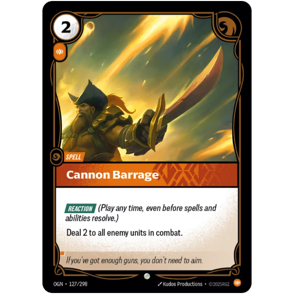 Riftbound TCG – Cannon Barrage (Foil, Common) | Origins 127/298