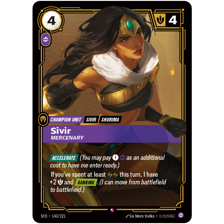 Sivir Mercenary - Riftbound Spiritforged #143