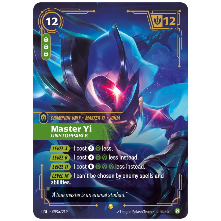 Riftbound TCG - Master Yi, Unstoppable | Unleashed 059a/219