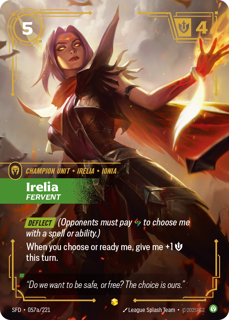 Irelia Fervent - Riftbound Spiritforged #57a