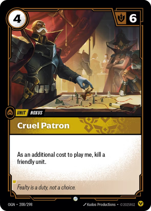 Riftbound TCG – Cruel Patron (Foil, Common) | Origins 208/298