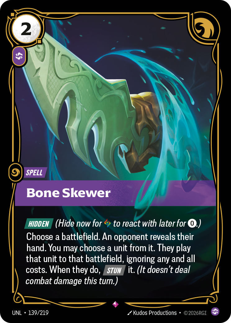 Riftbound TCG - Bone Skewer | Unleashed 139/219