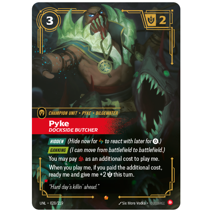 Riftbound TCG - Pyke, Dockside Butcher | Unleashed 028/219