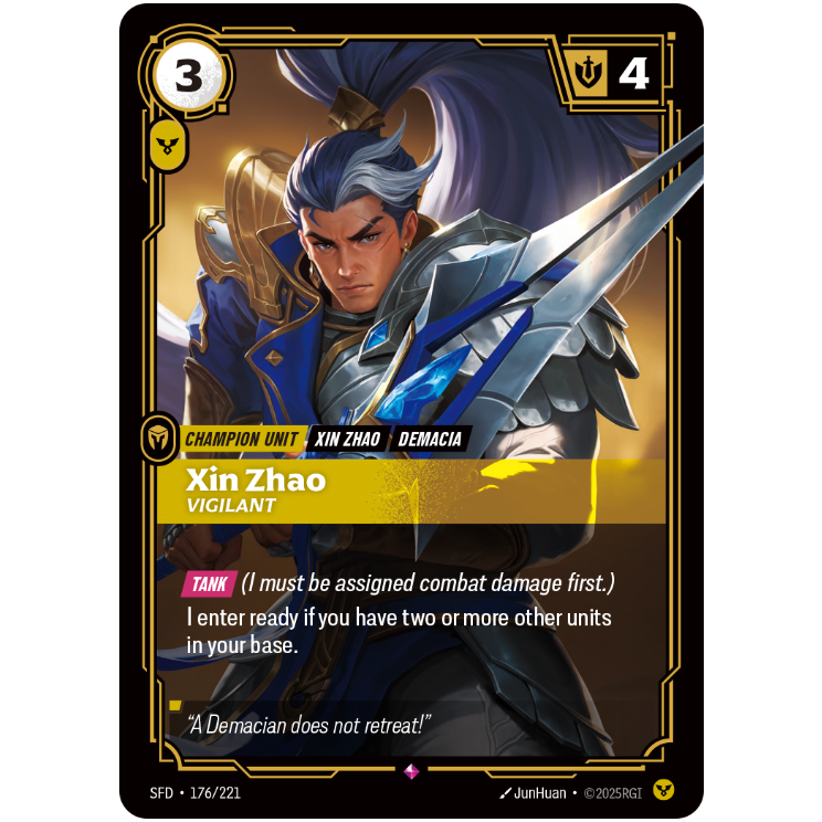 Xin Zhao Vigilant - Riftbound Spiritforged #176