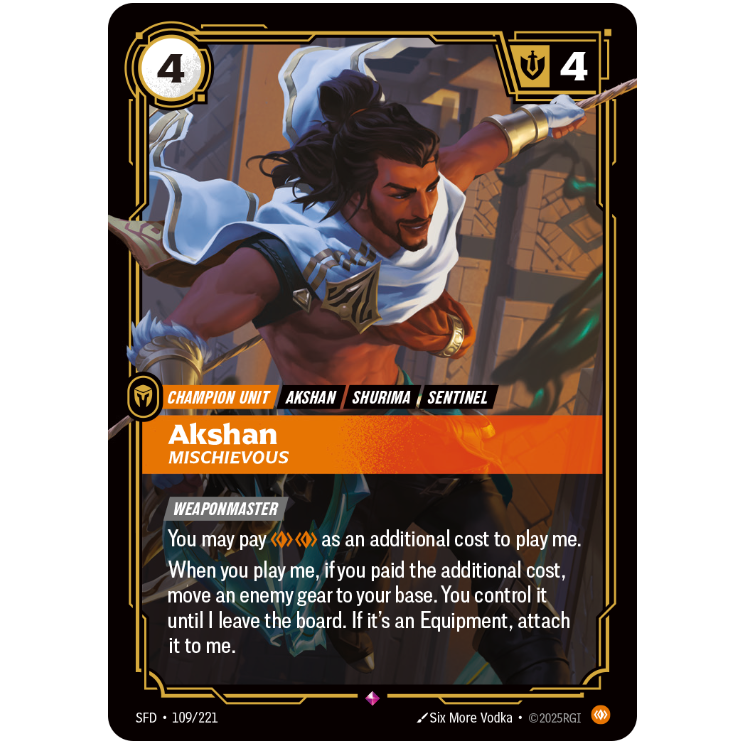 Akshan Mischievous - Riftbound Spiritforged #109