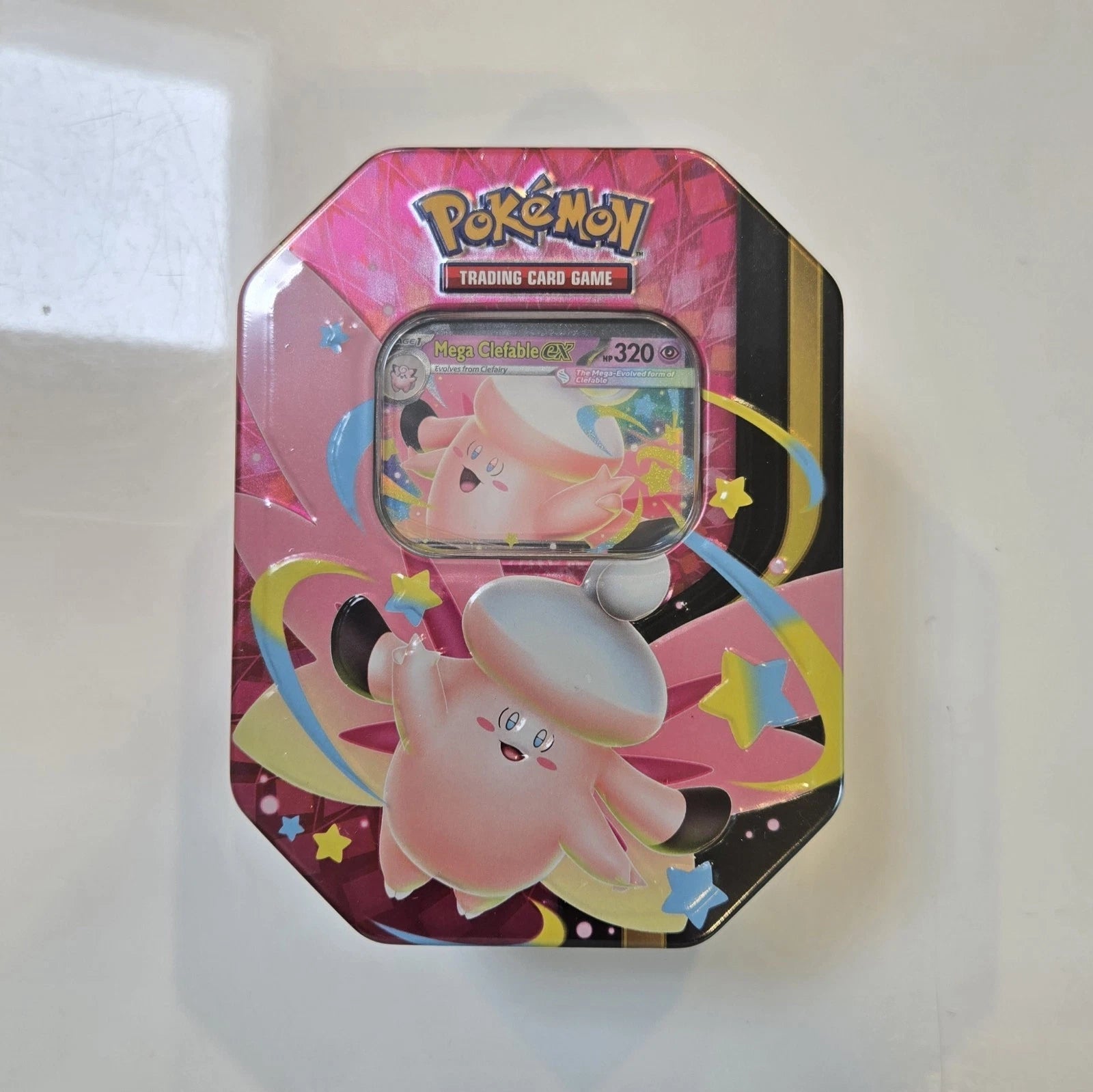 Pokémon TCG – Mega Evolution Pokémon ex Tin—Mega Clefable EX (Sealed Tin)
