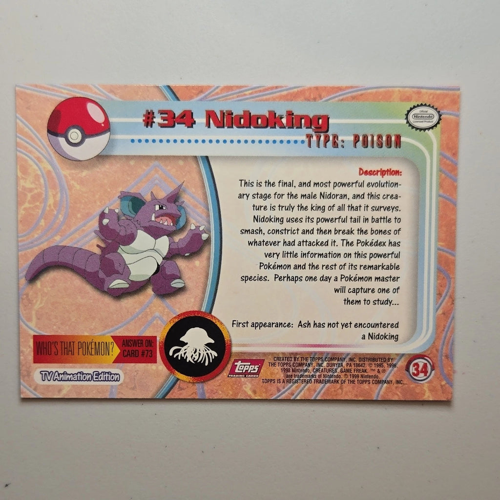 Topps Pokémon – Nidoking (#34) | TV Animation Edition 1999