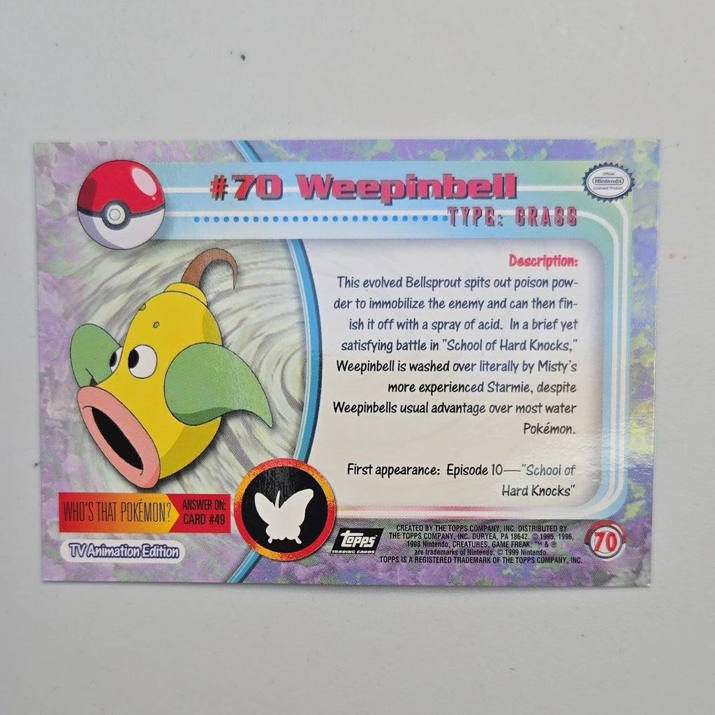 Topps Pokémon – Weepinbell #70 (Holo) | TV Animation Edition 1999 EN