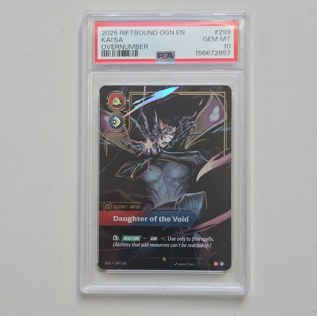 Riftbound TCG – Kai'Sa Daughter of the Void (Overnumber) | Origins OGN 299/298 PSA 10