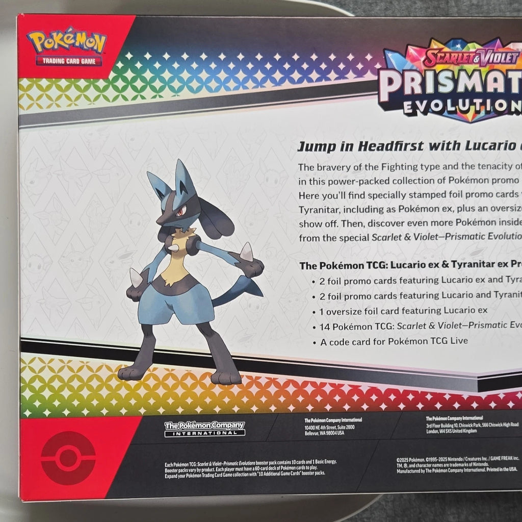 Pokémon TCG S&V—Prismatic Evolutions Lucario & Tyranitar ex Premium Collection