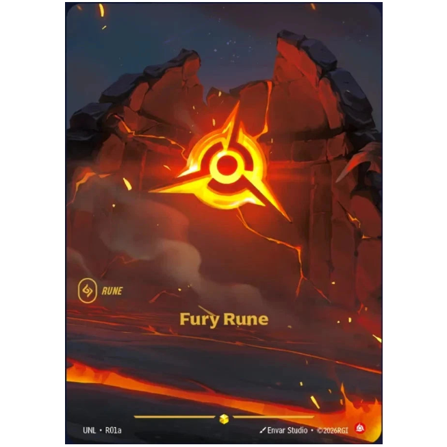 Riftbound: Unleashed — Fury Rune (Alternate Art) [R01a] Foil Showcase