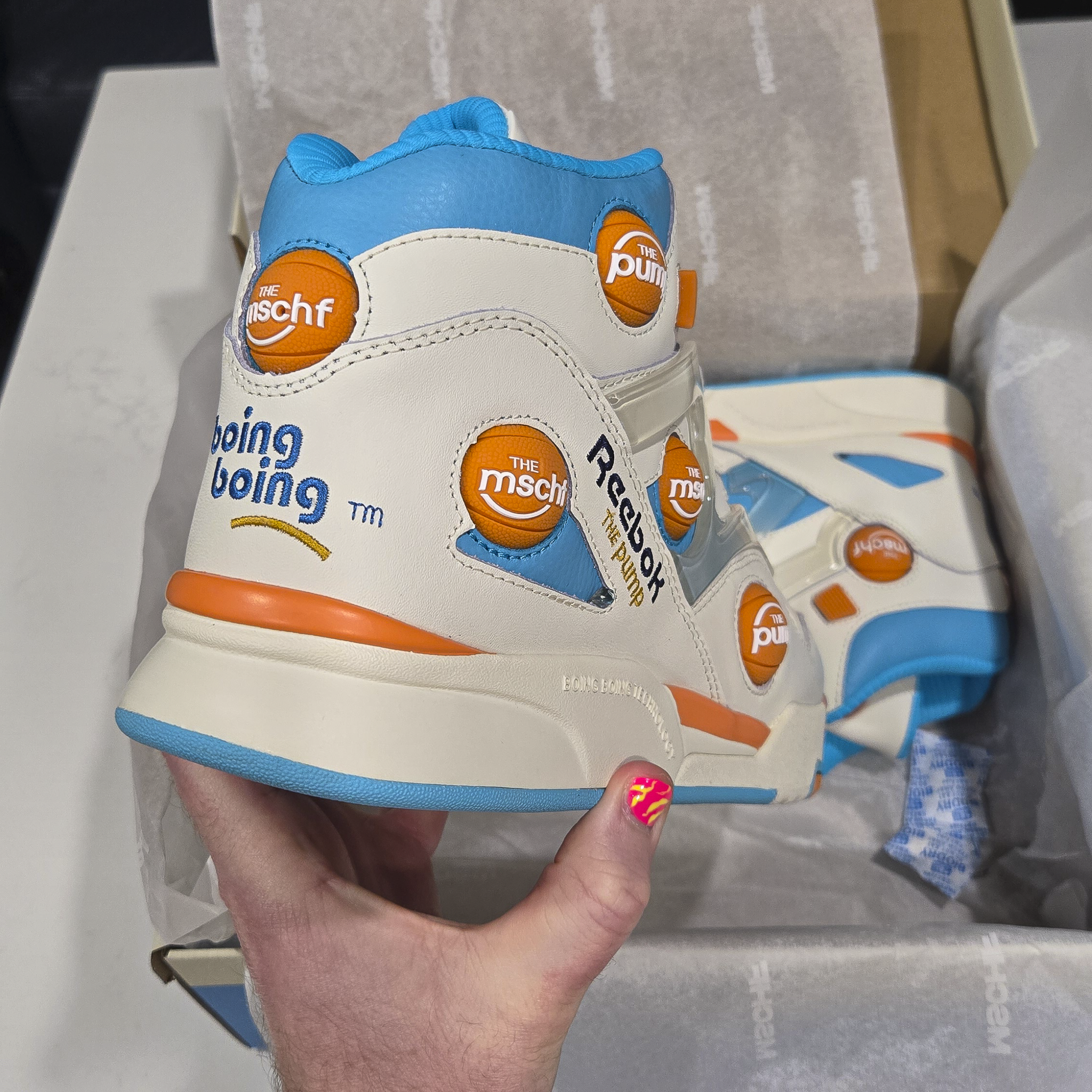 Reebok x MSCHF Pump Omni Zone IX Men’s US – Multi Pump White Orange Blue – New