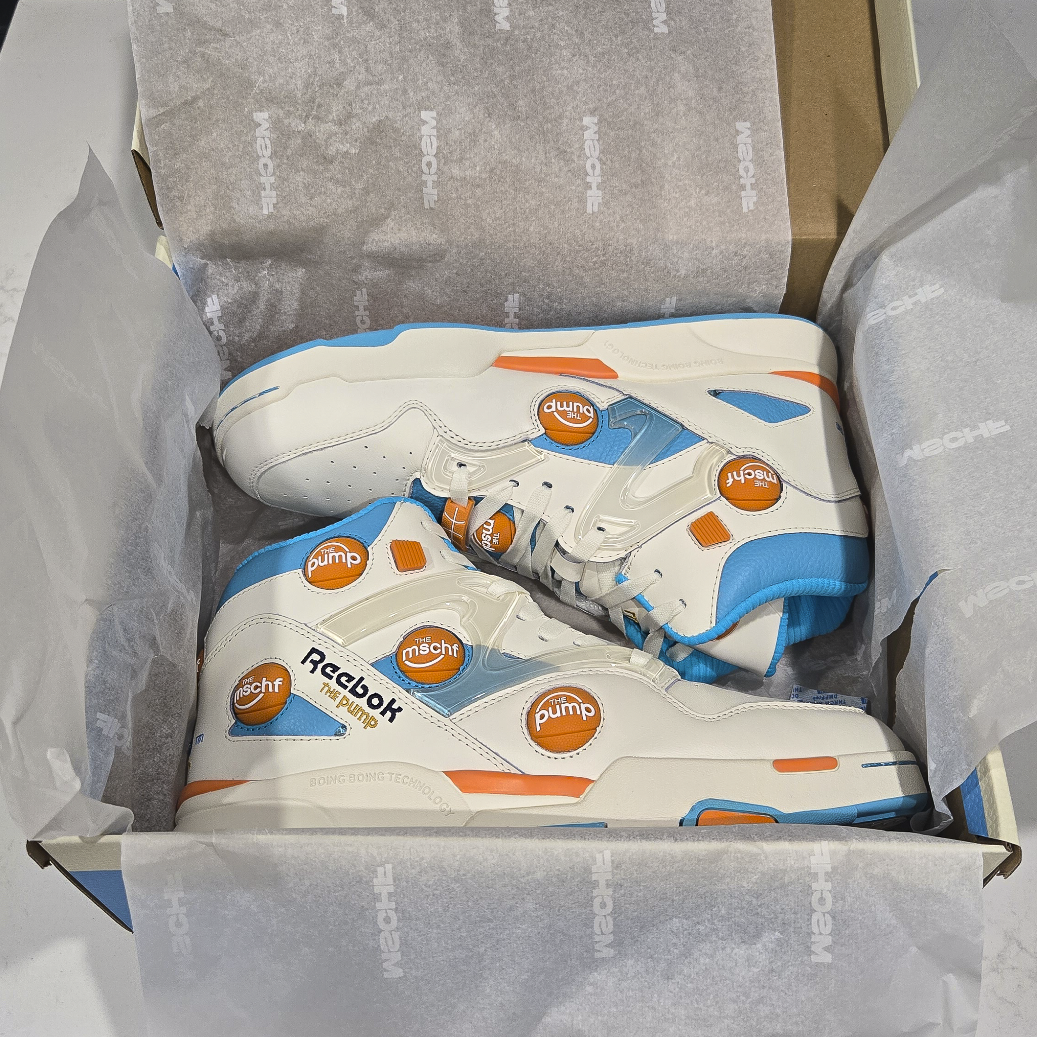 Reebok x MSCHF Pump Omni Zone IX Men’s US – Multi Pump White Orange Blue – New