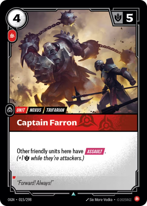 Riftbound TCG – Captain Farron (Foil, Uncommon) | Origins 015/298