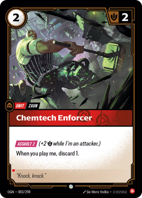 Riftbound TCG – Chemtech Enforcer (Foil, Common) | Origins 003/298